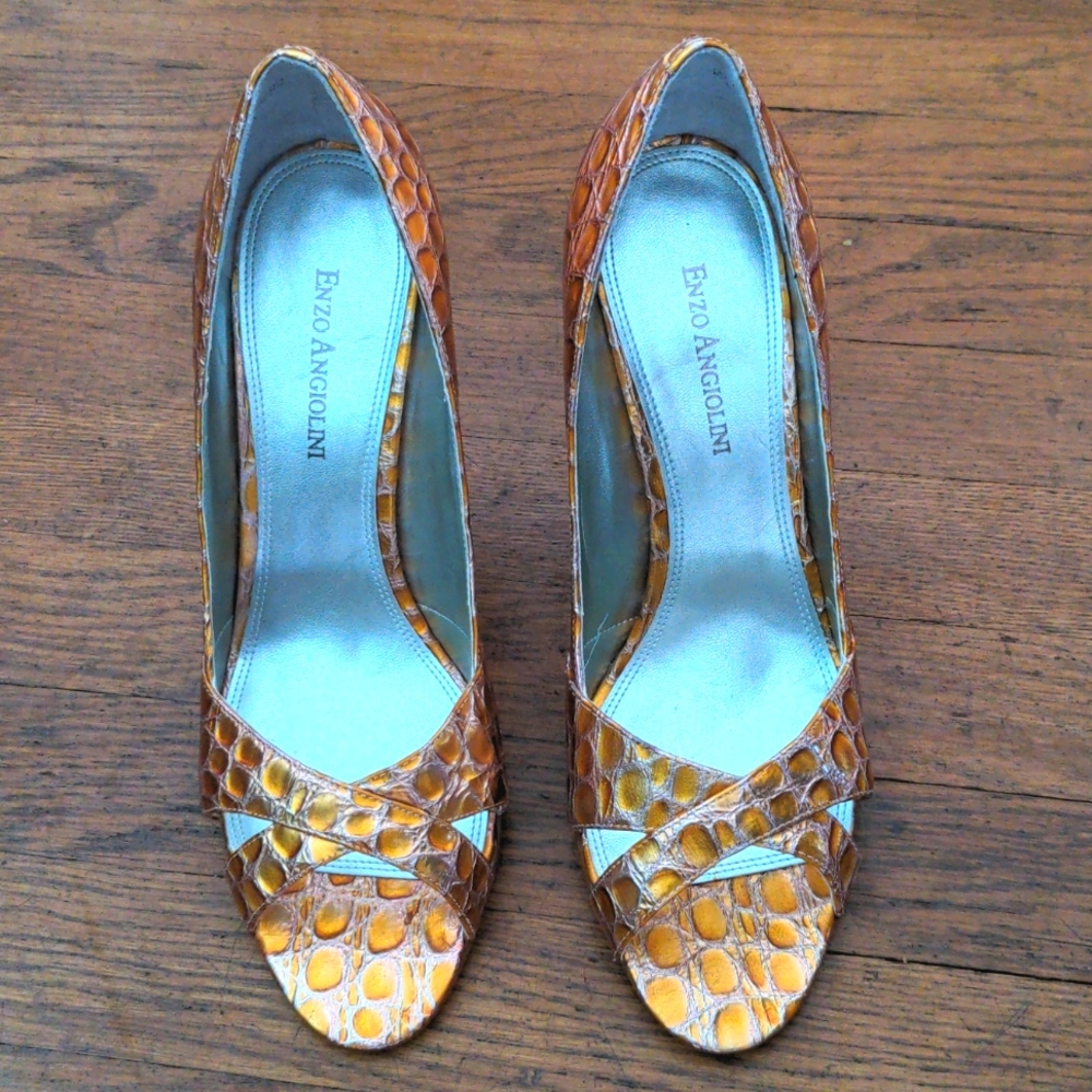 Enzo Angliolini Magnify Croc Embossed Stiletto He… - image 3